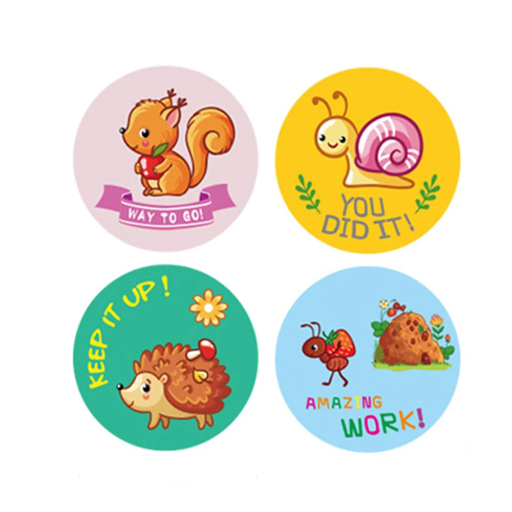 100-300pcs Animal Cartoon Stickers For Kids School Teacher Reward Stickers Classic Kids Toy Cute Stationery Supplies Label 
