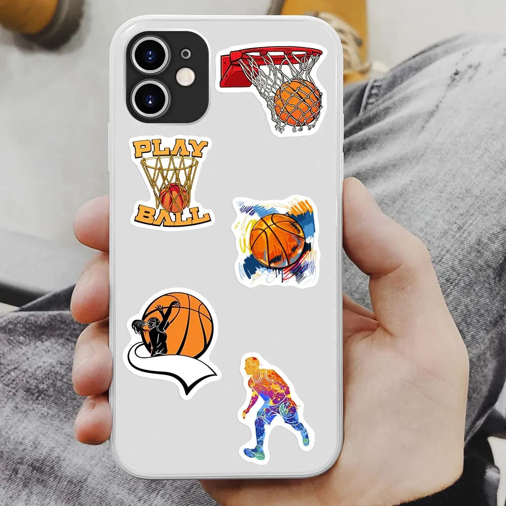 Basketball Theme Lovers Stickers DIY Toy Gift Decorative Graffiti Decal for Phone Laptop Bottles Scrapbook Kids Waterproof