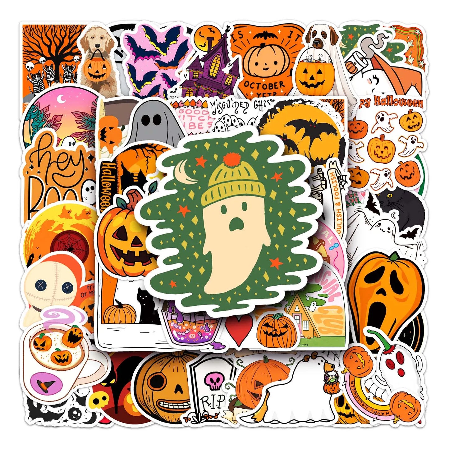 50Pcs Halloween Cartoon Waterproof Vinyl Stickers for Skateboard Snowboard