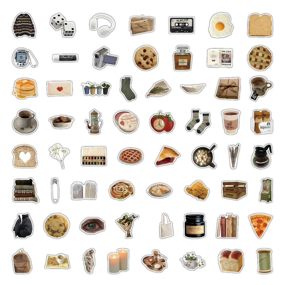 10/30/60/120PCS Vintage Household Goods and Food Sticker Packs