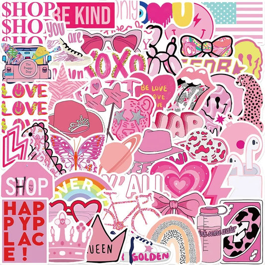 Cute Pink Stickers Set: DIY Korean Stationery Supplies