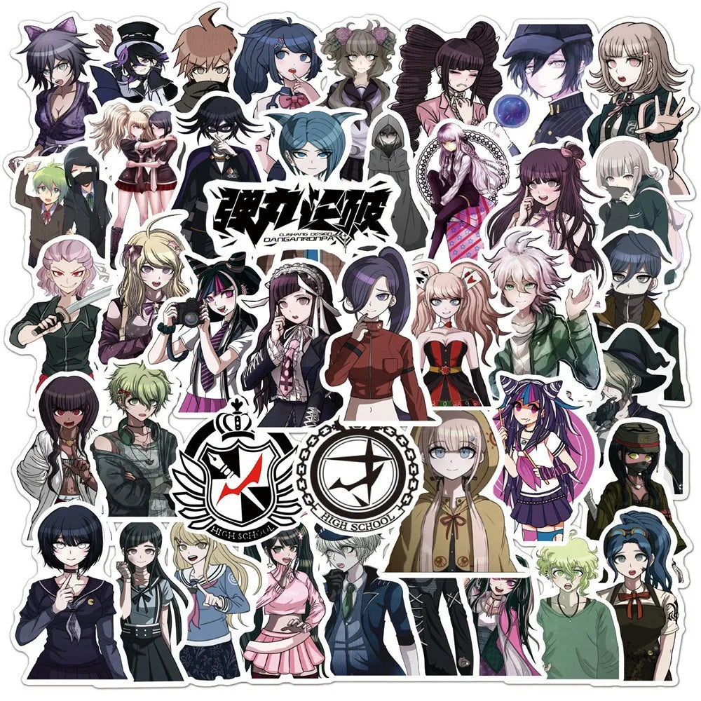 50pcs Danganronpa Graffiti Stickers for Helmet, Desktop, Wall Decoration