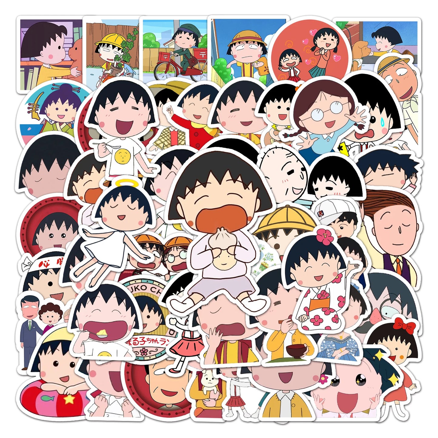 MINISO Cute Cartoon Waterproof Stickers 50Pcs Vinyl Decals