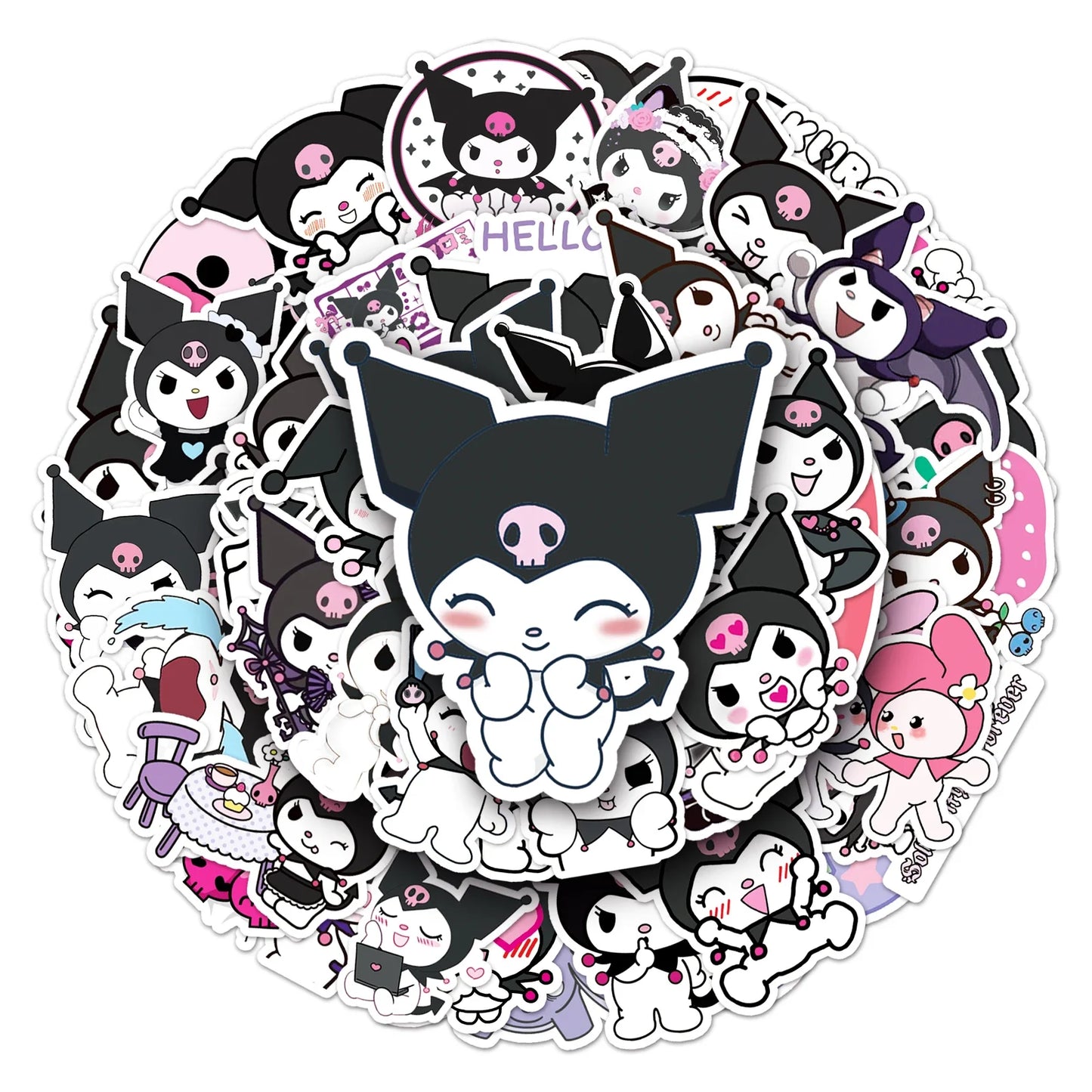 MINISO Kuromi Waterproof Vinyl Stickers 50Pcs