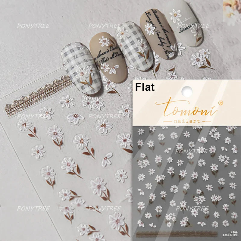 Spring Floral Nail Art Stickers: Canola, Daisy, Tulip, Lavender