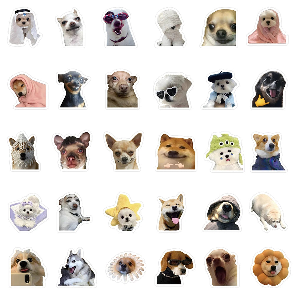 10/30/50PCS Cute Dog Animals Stickers Funny Meme Cartoon Decals Decoration DIY Notebook Fridge Laptop Phone Car Sticker For Kids