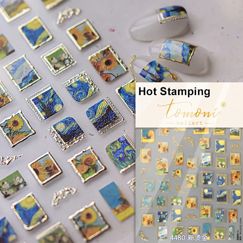 Blue Rhinestone Nail Art Stickers - Self Adhesive Decals