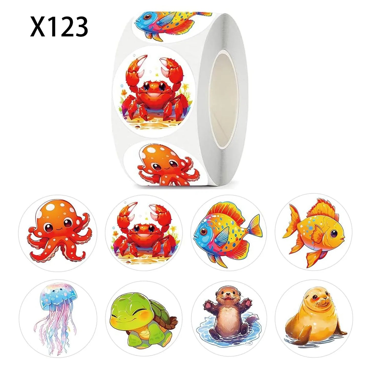 50-500pc Cute Forest Animal Stickers Reward Stickers For Kids For Students Motivational Gift Decoration Label Stationery Sticker