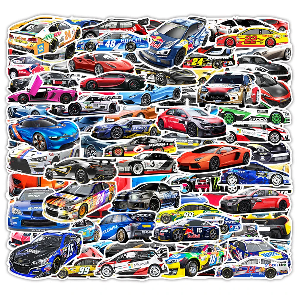 10/30/50/102PCS JDM Retrofit Racing Car Graffiti Stickers Laptop Luggage Motorcycle Fridge Car Waterproof Cool Sticker Kids Toy