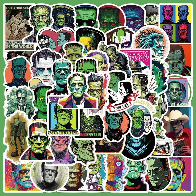 52pcs Frankenstein Baragon Graffiti Stickers for Helmet, Wall, DIY Decoration