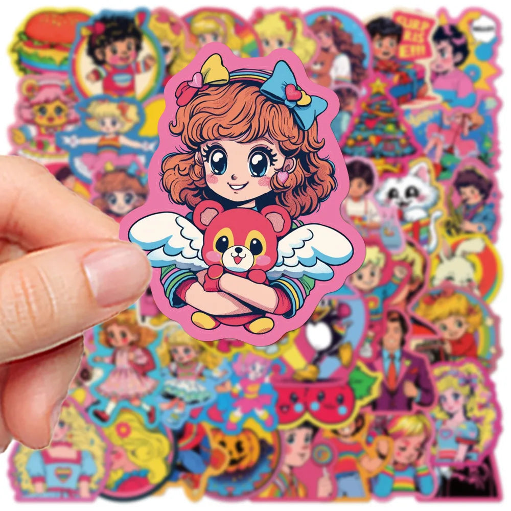Retro Cartoon Stickers for Phone Laptop Luggage Skateboard - 10/30/50PCS