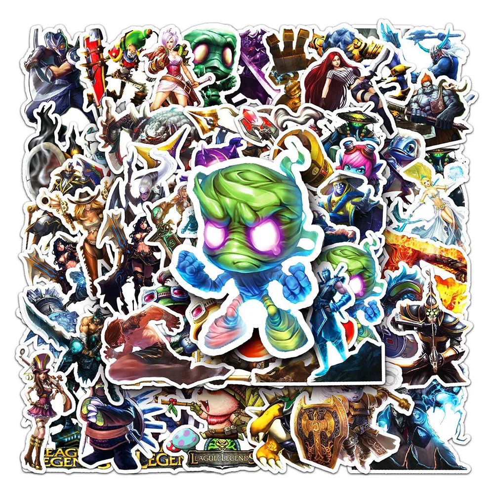 League of Legends Stickers 10/30/50PCS for Phone Laptop Luggage Skateboard Decals Gift