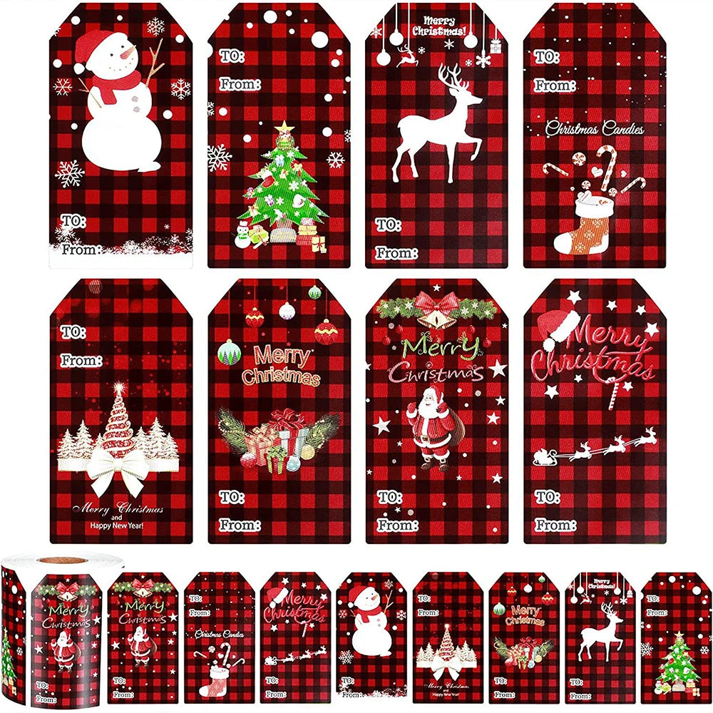 50-300Pcs Merry Christmas Theme Stickers for DIY Gift Decorate Baking Package Envelope Seal Labels Stickers Stationery Stickers