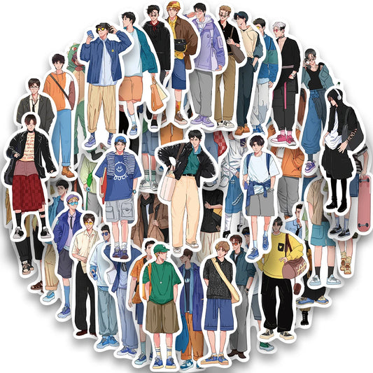 50PCS Boys Fashion Stickers Pack for Skateboards & Laptops