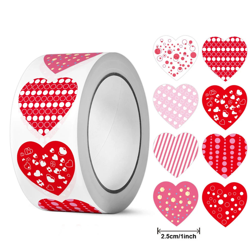Heart-Shaped Wedding & Party Sticker Labels 100-500pcs