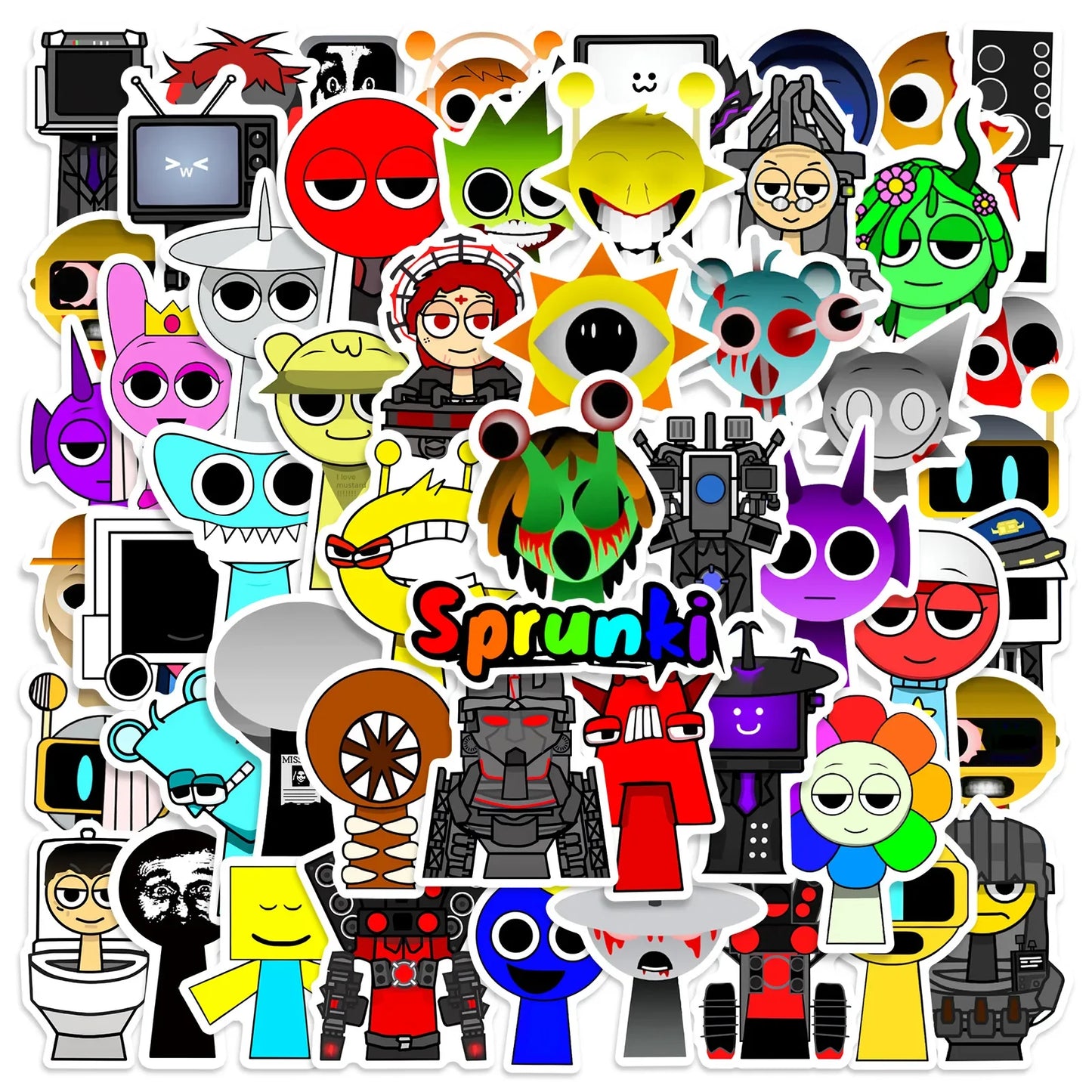 Incredibox Sprunki Stickers 10/30/50/100PCS Waterproof Decals for Skateboard Laptop Notebook