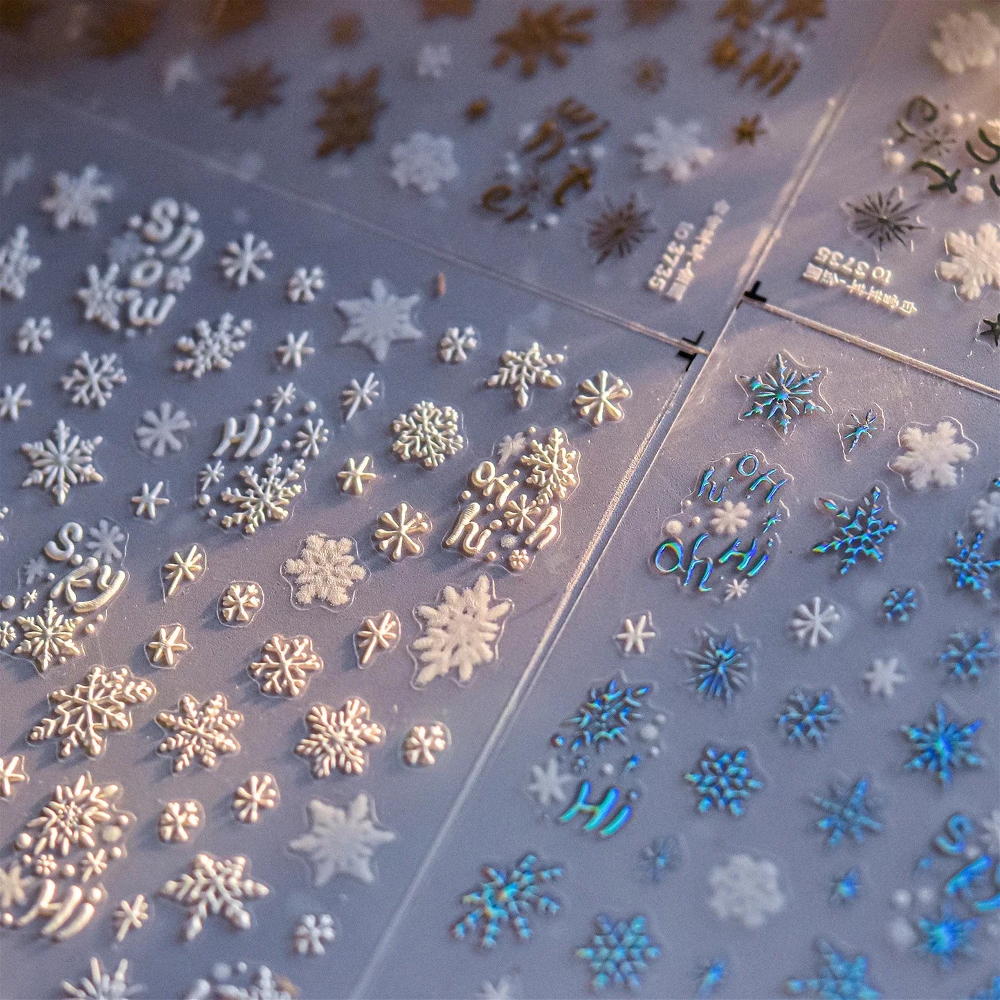 Gradient Snowflake Christmas Nail Art Stickers