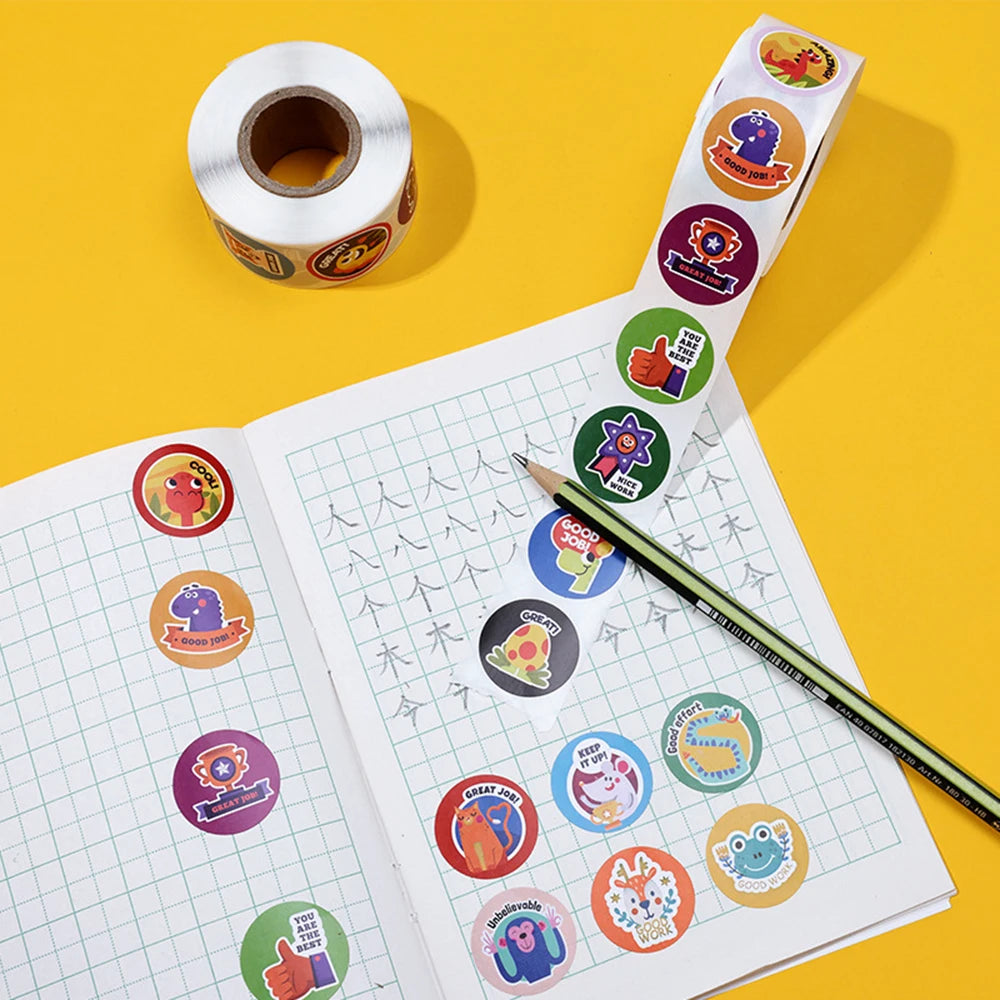 100-500pcs Teacher Reward Sticker Fun Motivation Animal Sticker For School Teacher Student Stationery Stickers
