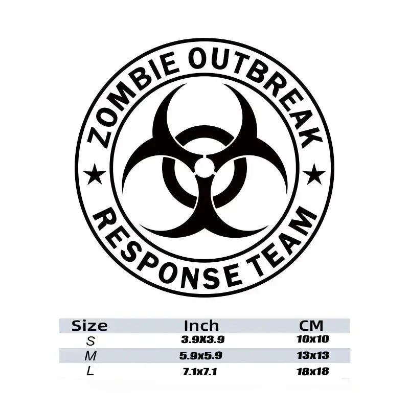 Zombie Outbreak Vinyl Decal Sticker for Car & Truck