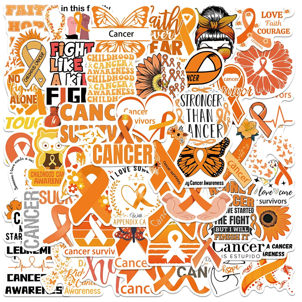 Leukemia Awareness Stickers 50PCS - Aesthetic Decals for Kids, Laptop, Bottle, Refrigerator