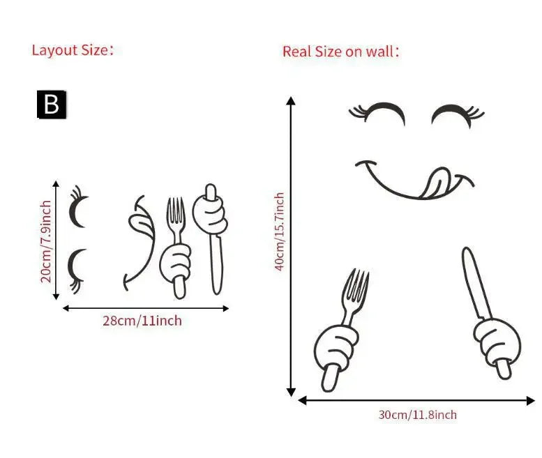 Cute Kitchen Fridge Wall Stickers - Happy Face Art Decoration