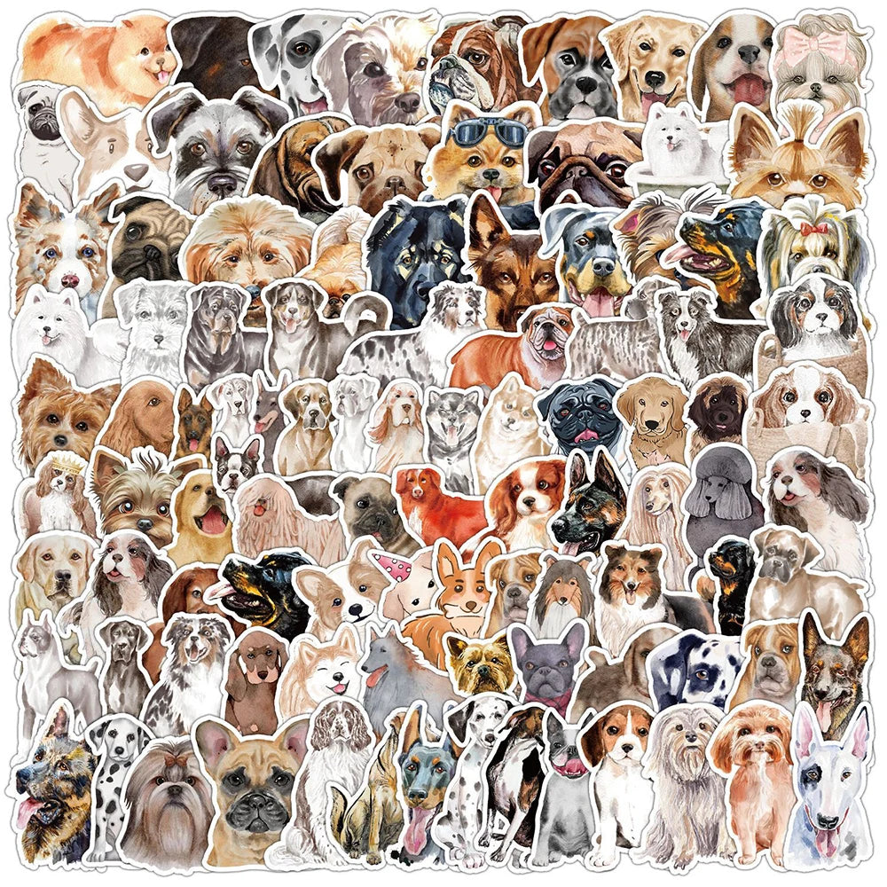 10/30/50/100pcs Cute Dog Animal Cartoon Waterproof Stickers Kawaii Decals Laptop Suitcase Notebook Stationery Sticker Kids Toy