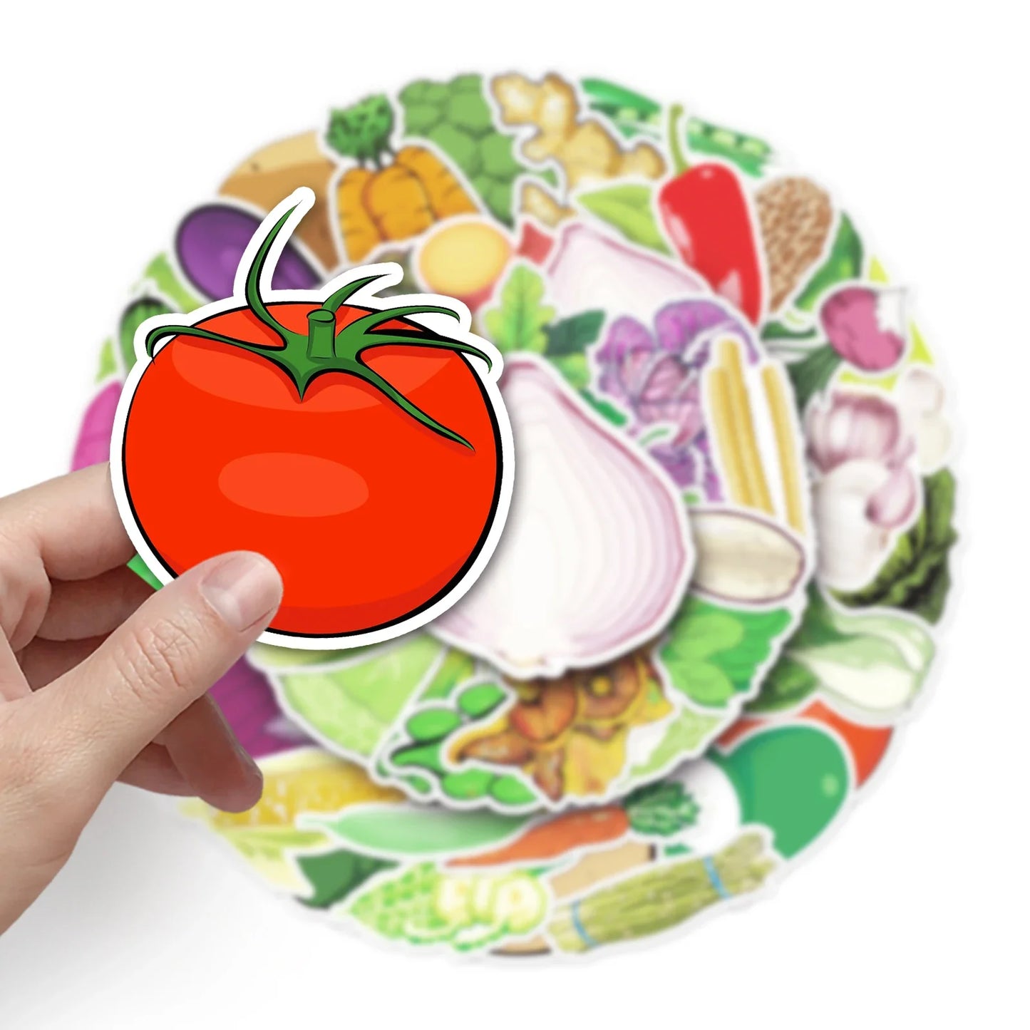 50Pcs Cute Vegetable Cartoon Waterproof Vinyl Stickers for Skateboard Snowboard