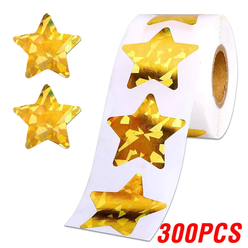 Holographic Star Stickers 1" - Kids Rewards & Crafts