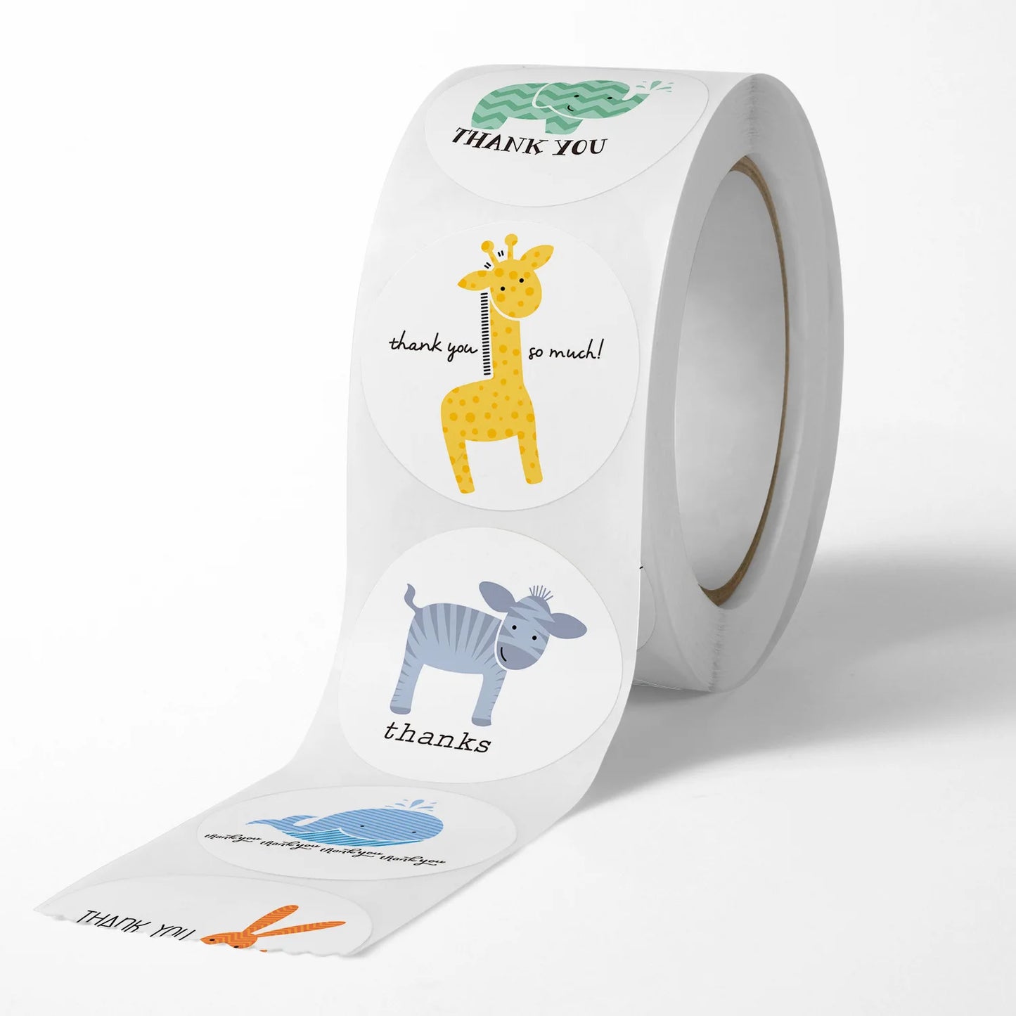 100-500 Pcs 1Inch Gift Cartoon Animal Sealing Thank You Stickers Design Scrapbooking Festival Party Decorations Labels