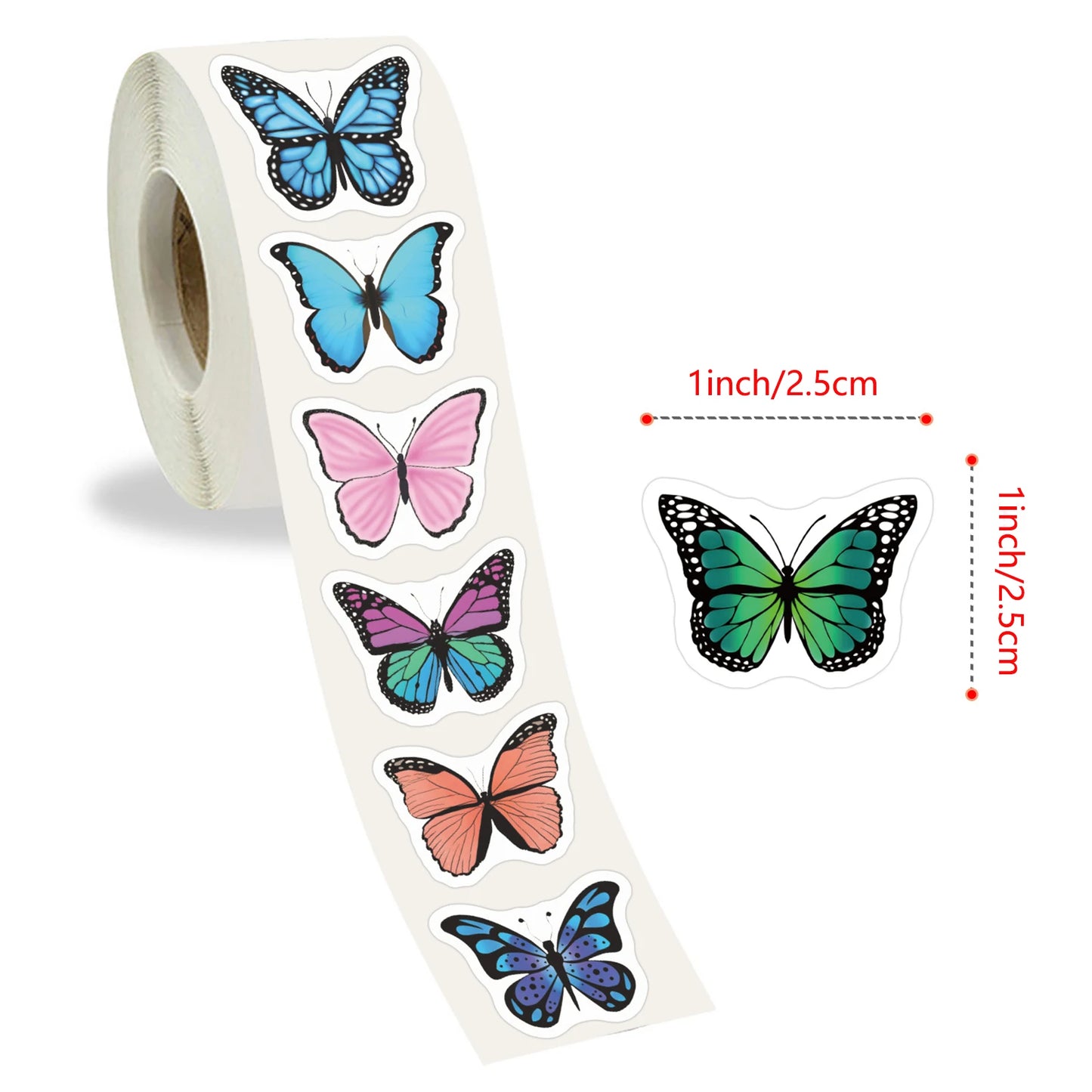 100-500pcs Cute Colorful Butterfly Stickers Handmade Stickers Party Gifts Decorative Labels Scrapbook Stationery Stickers