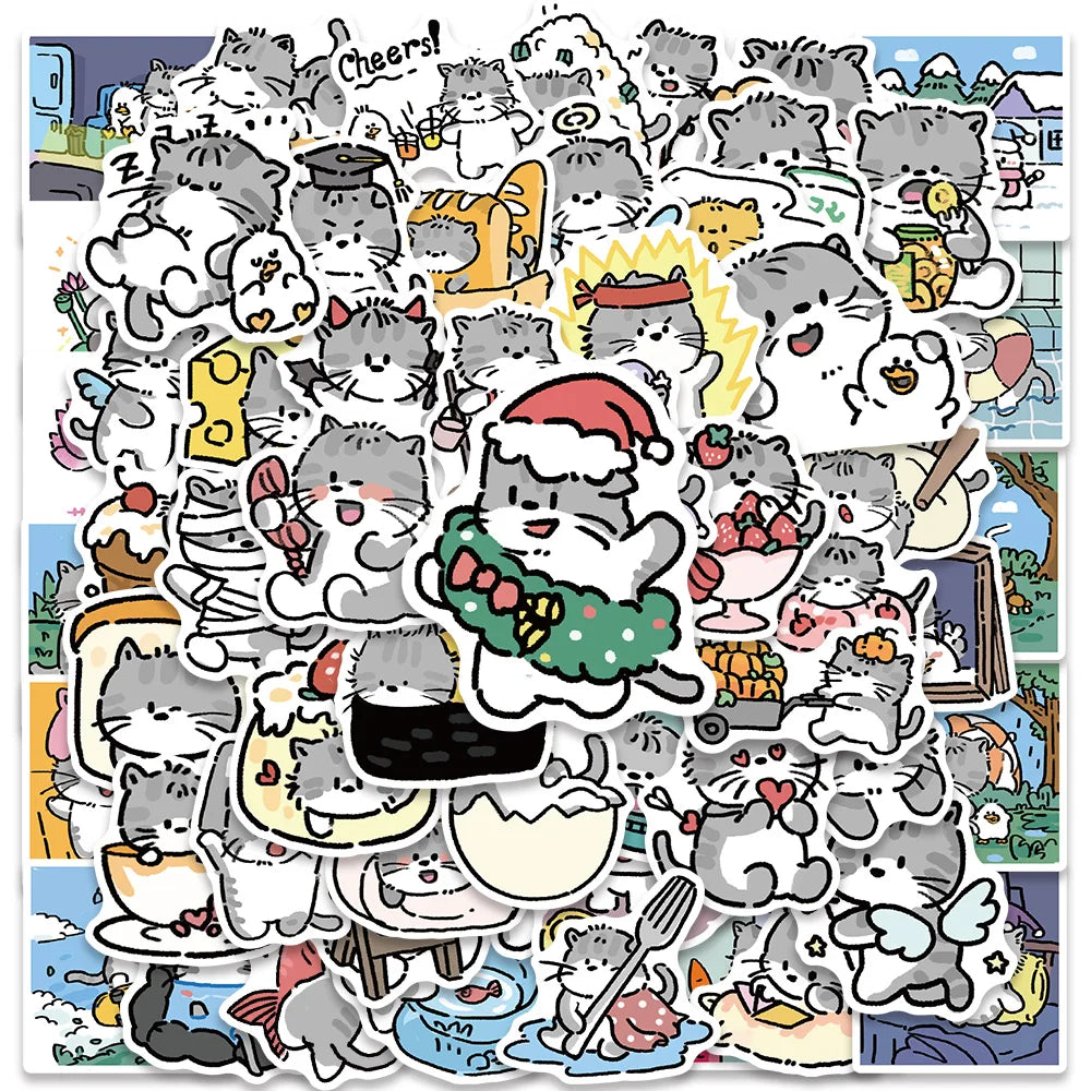 60PCS Cute Duck Cartoon Stickers Waterproof for Bike Luggage Guitar Skateboard Car Gifts