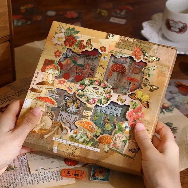 100pcs Butterfly Plant Sticker Set for Scrapbooking and DIY