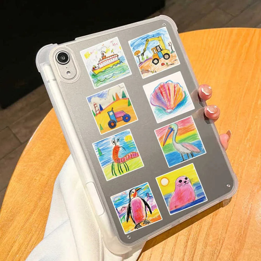 10/30/50PCS Cute Cartoon Painting Stickers Decals DIY Phone Suitcase Notebook Fridge Bike Guitar Funny Decals Waterproof Toys