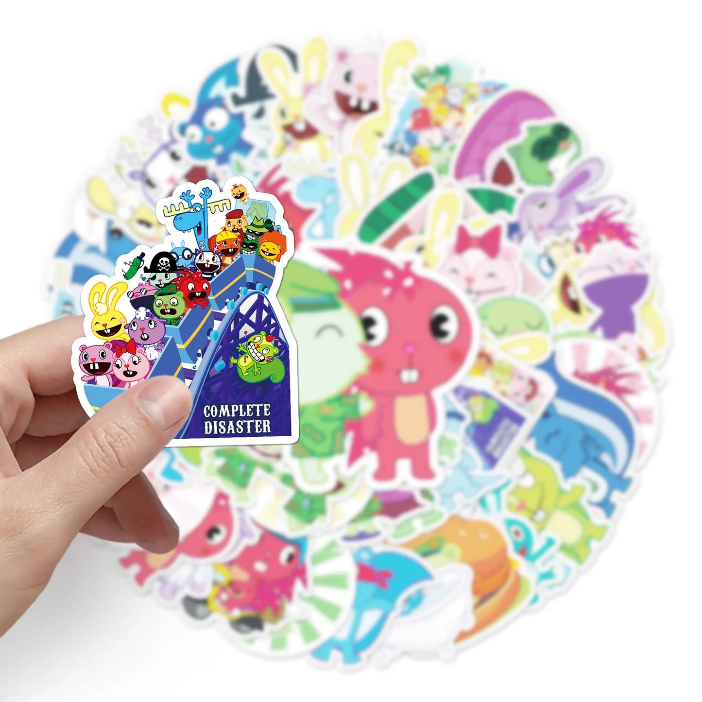 10/30/50pcs Cartoon Happy Tree Friends Stickers Laptop Bike Travel Luggage Funny Graffiit Sticker Decals for Kids Toy Wholesale
