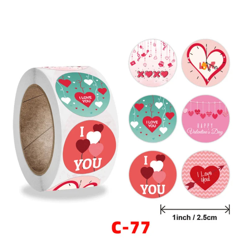Valentine's Day I Love You Stickers - 100-500 Pcs Romantic Wedding Engagement Sealing Labels