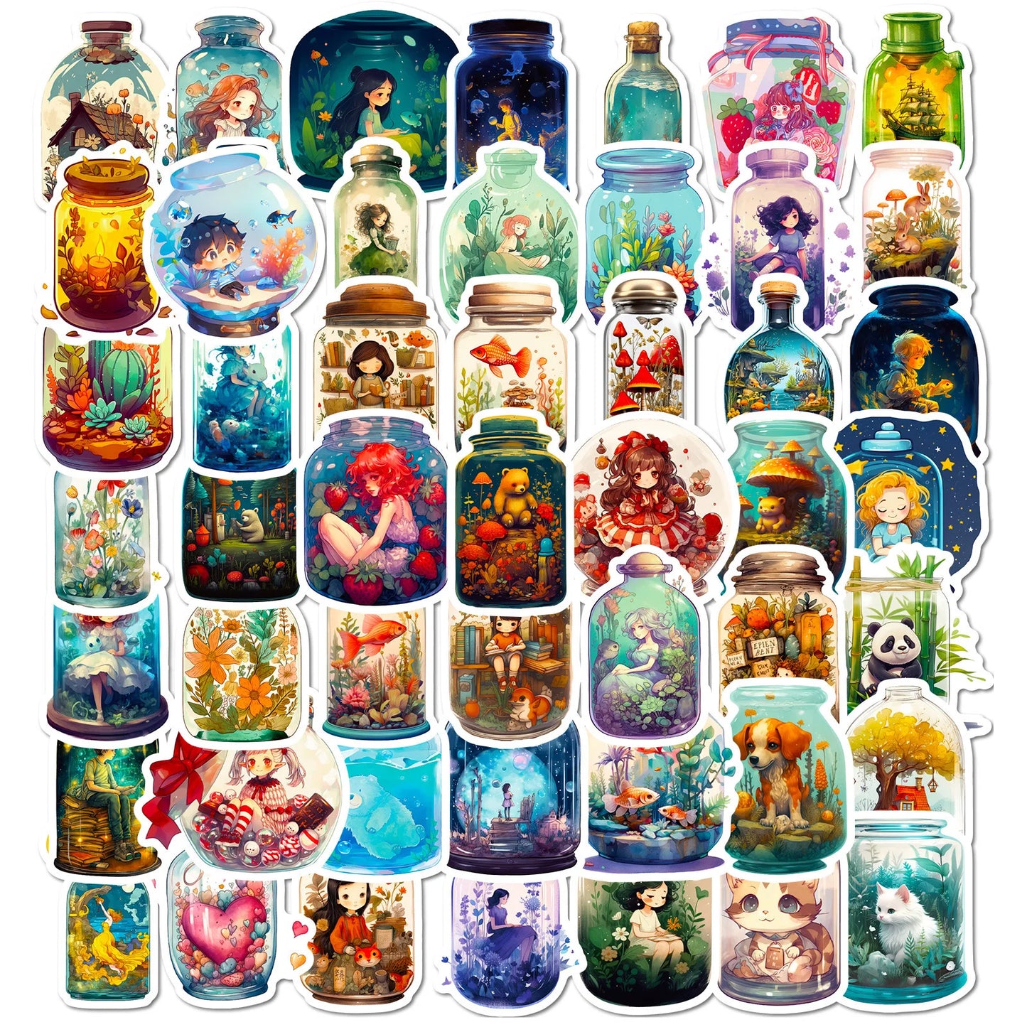 50Pcs Cartoon Graffiti Stickers for Helmet, Desktop, Wall Decoration, DIY