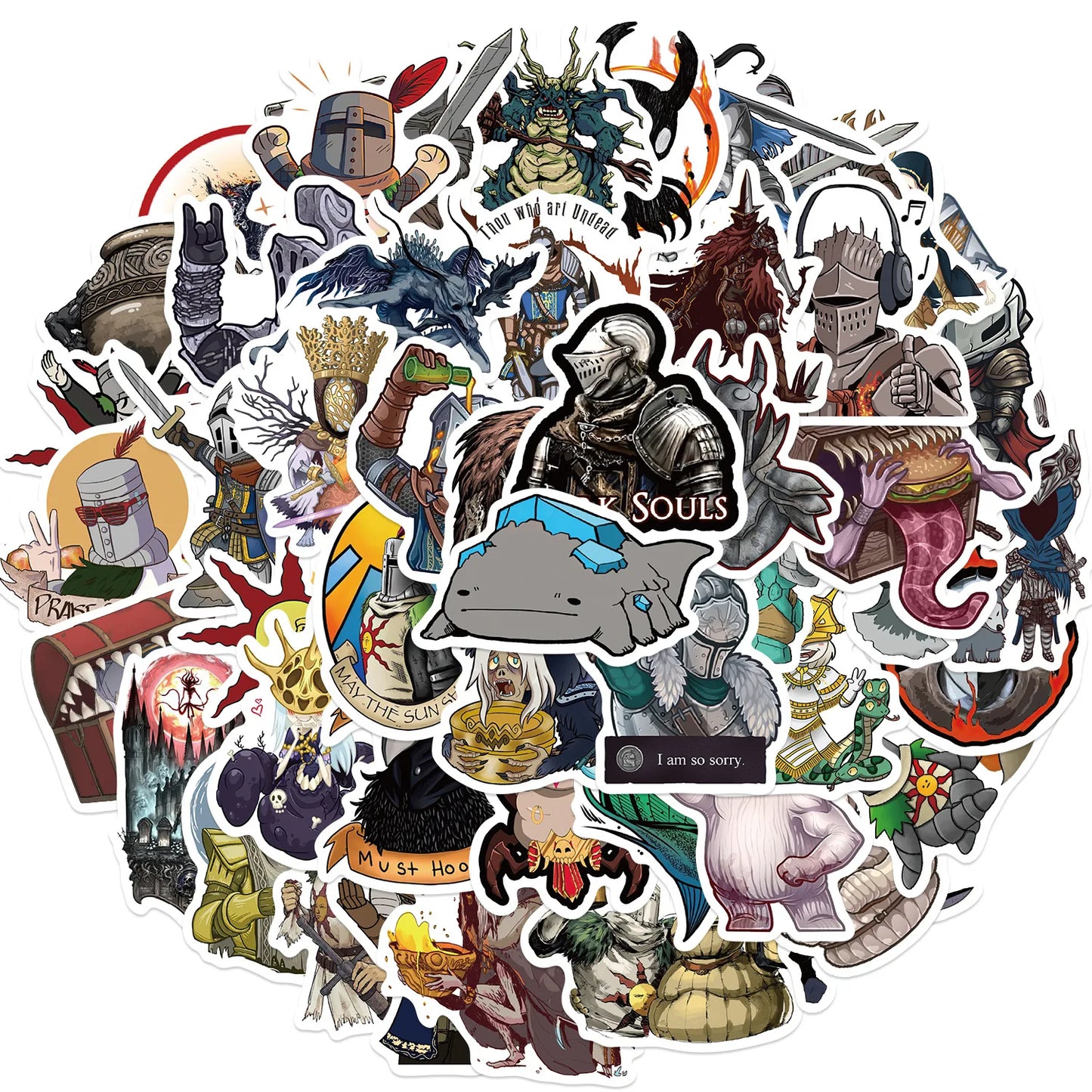 Dark Souls Graffiti Stickers 10/30/50pcs for Suitcase, Skateboard, Laptop, Luggage, Phone, Car