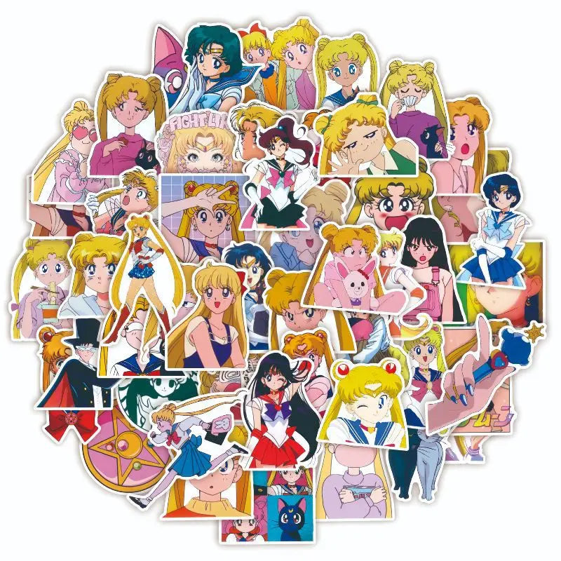 Sailor Moon Anime Stickers Set - Laptop, Guitar, Car, Bike, Kids Toys