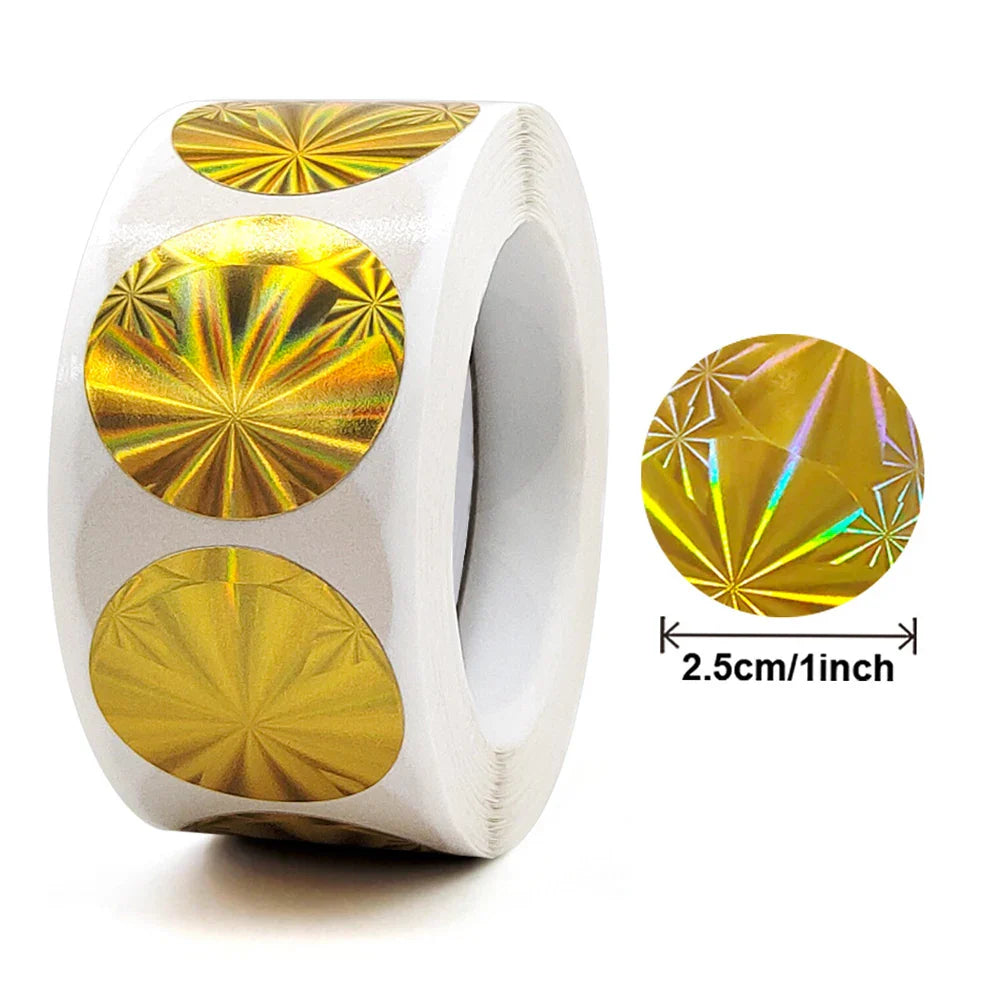 Gold Round Stickers: Birthday Wedding Gift Seals 100-500pcs