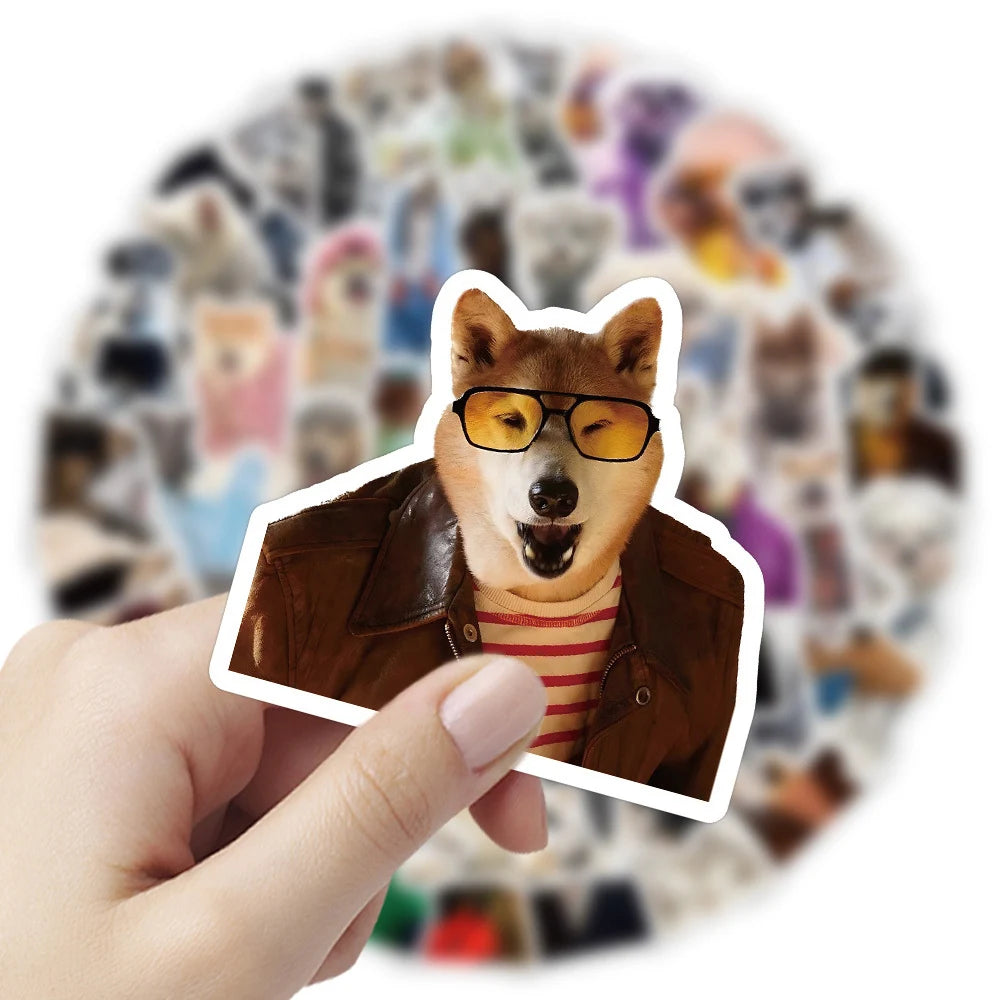 10/30/60pcs Cute Funny Animal Dog Meme Stickers Graffiti Decals Laptop Luggage Phone Car Suitcase Waterproof Sticker Kids Toys