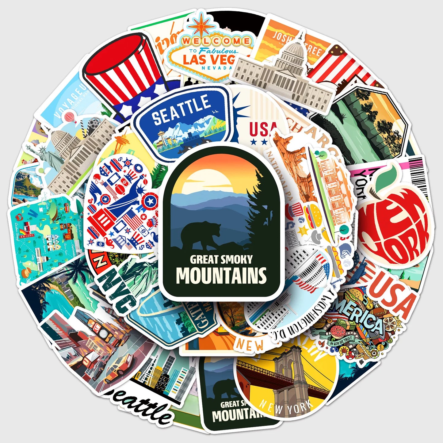 50Pcs Cartoon Waterproof Vinyl Stickers for Skateboard Snowboard Decals