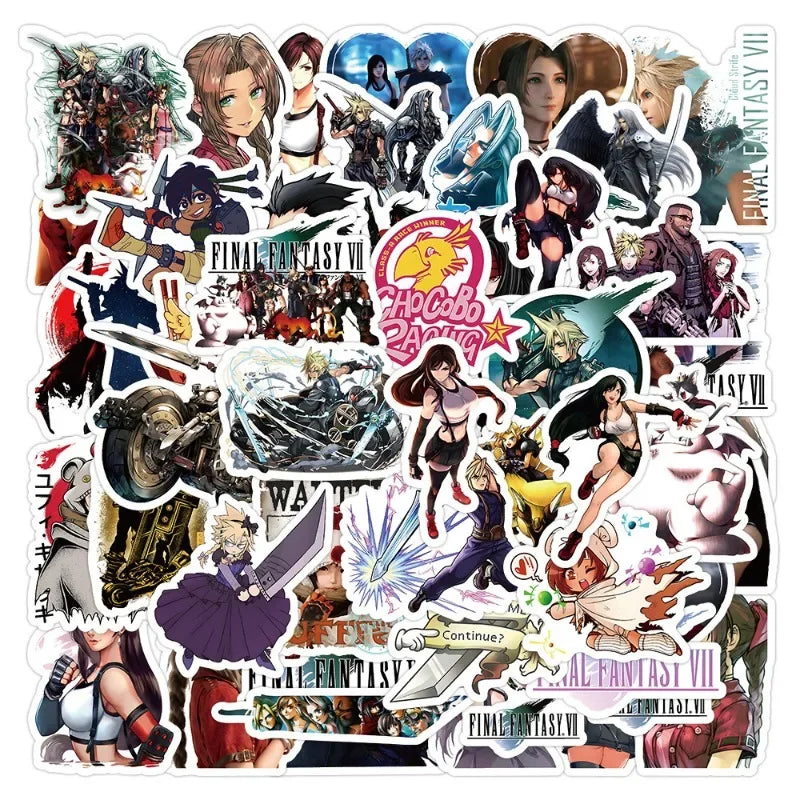 60pcs FINAL FANTASY Stickers for Laptop, Phone, Car, Scooter, Water Bottle, Suitcase, Stationery