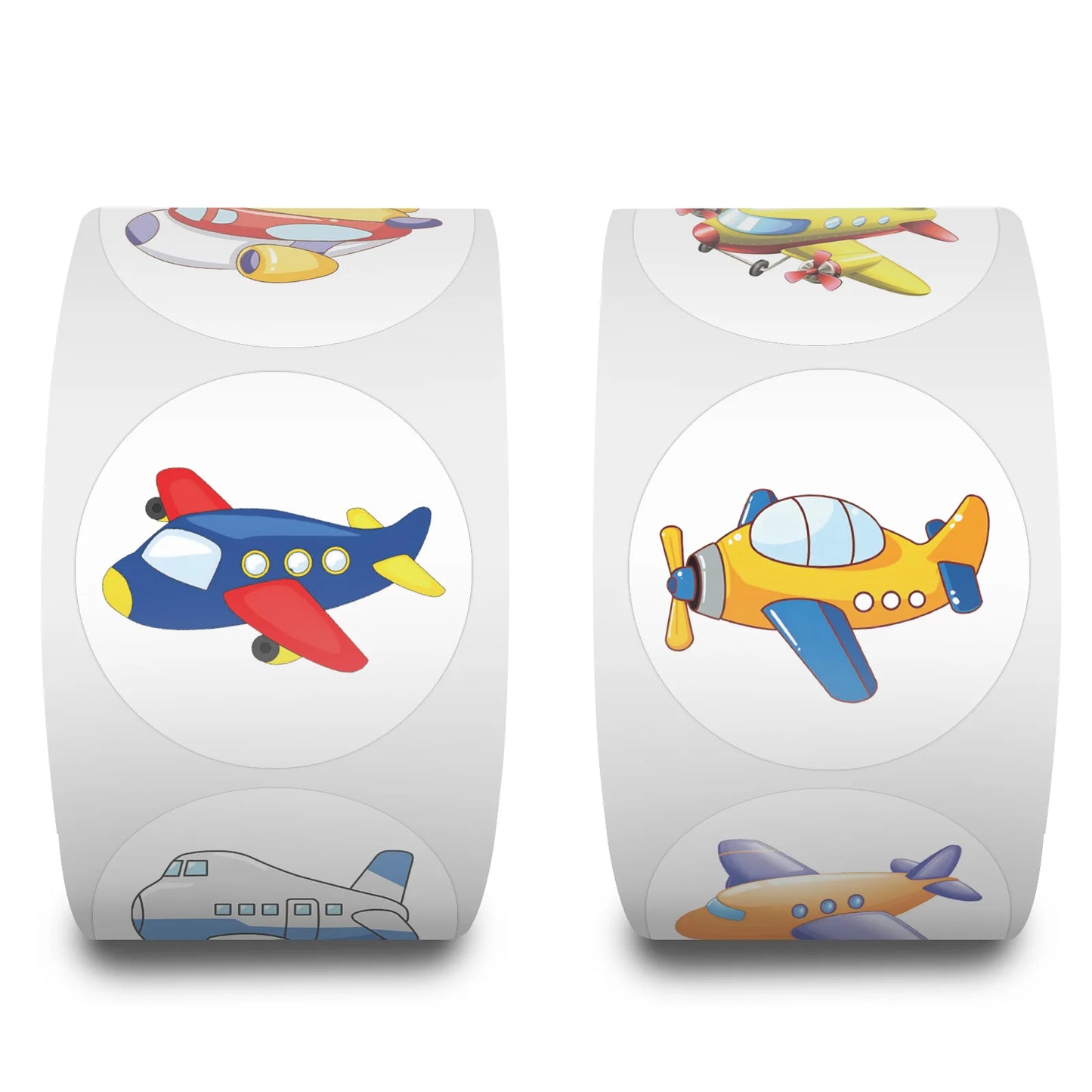 100-500pcs Round Airplane Sticker Kids Birthday Gifts Classroom Teacher Rewards Supplies Airplane Birthday Decorations Sticker