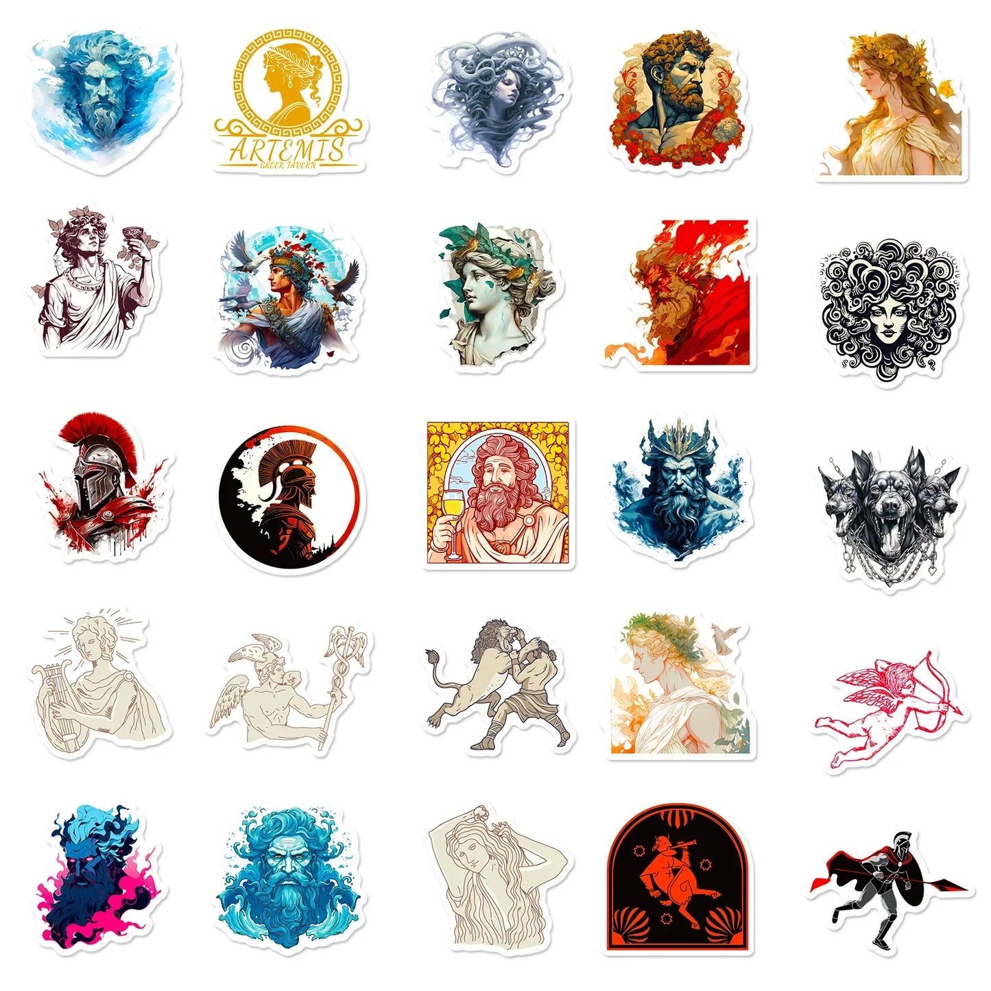 10/50pcs Cool Ancient Greek Mythology Stickers Aesthetic Character Decals DIY Stationery Phone Luggage Car Waterproof Sticker