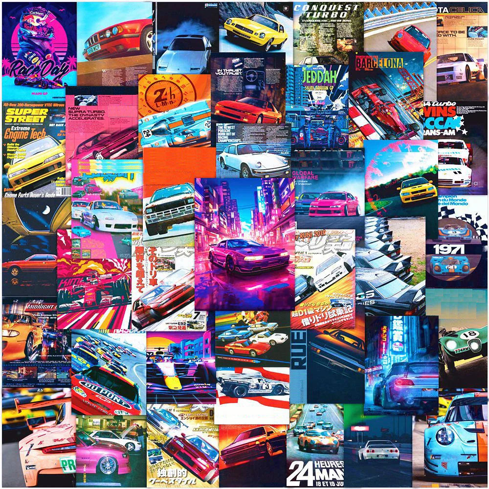 JDM Racing Car Graffiti Stickers Waterproof DIY Skateboard Laptop Motorcycle Decals