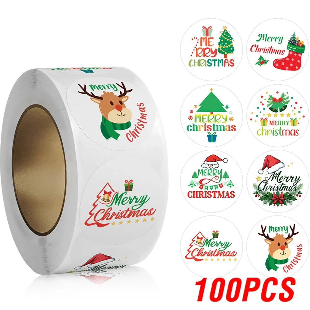 Christmas Stickers 100-500pcs Santa Claus 2.5cm Gift Seals