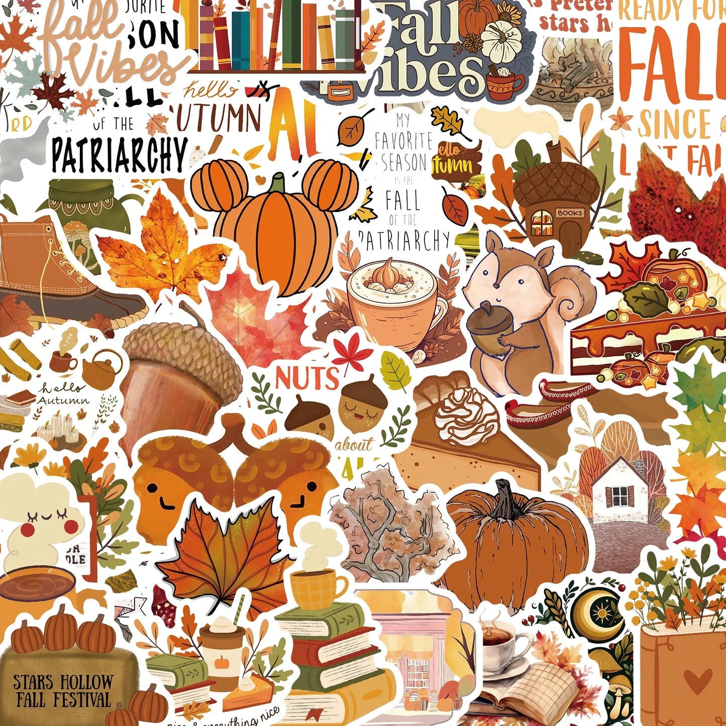 50pcs Autumn Maple Leaf Stickers for Laptops & Decor