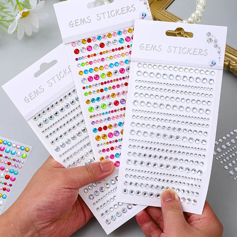 Festival Rhinestone Face Jewelry Stickers - DIY Crystal Eye Makeup & Nail Art