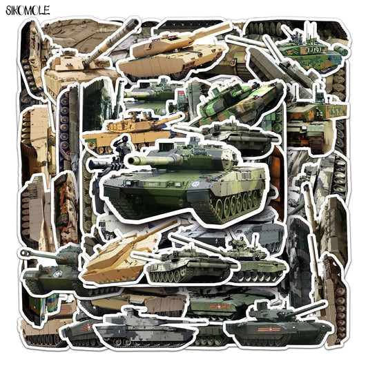 Cute Tank Graffiti Stickers - 10/30/50pcs for Kids, Car, Laptop, Suitcase, Skateboard, Guitar