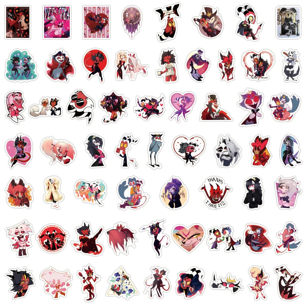 10/30/50/120pcs Helluva Boss Anime Graffiti Stickers Decoration Laptop Notebook Phone Suitcase Car Waterproof DIY Stickers Toys
